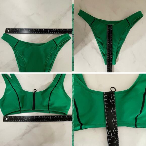 Victoria’s Secret 2pc Bikini Set Size S Green Sporty Brazilian Scoop Bottom NEWl - Picture 10 of 10